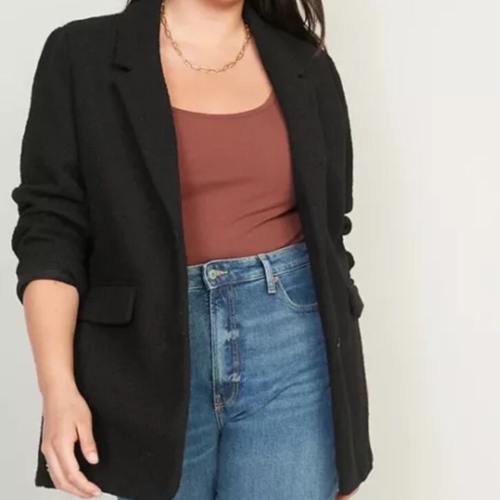 Old Navy Soft-Brushed Oversized Blazer‎ Women XXL Black Jack Preppy Old Money